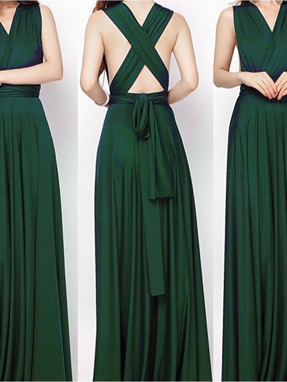 Forest Green Convertible Maxi Dress Size XL